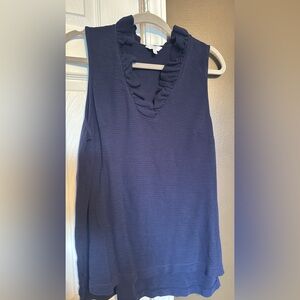 Crown & Ivy Navy Textured Tank Top